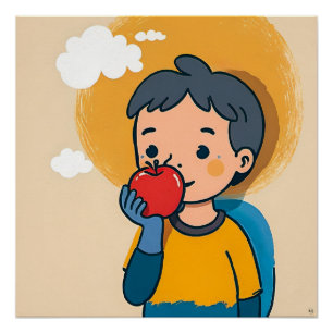 Pôster Poster De Criança E Apple