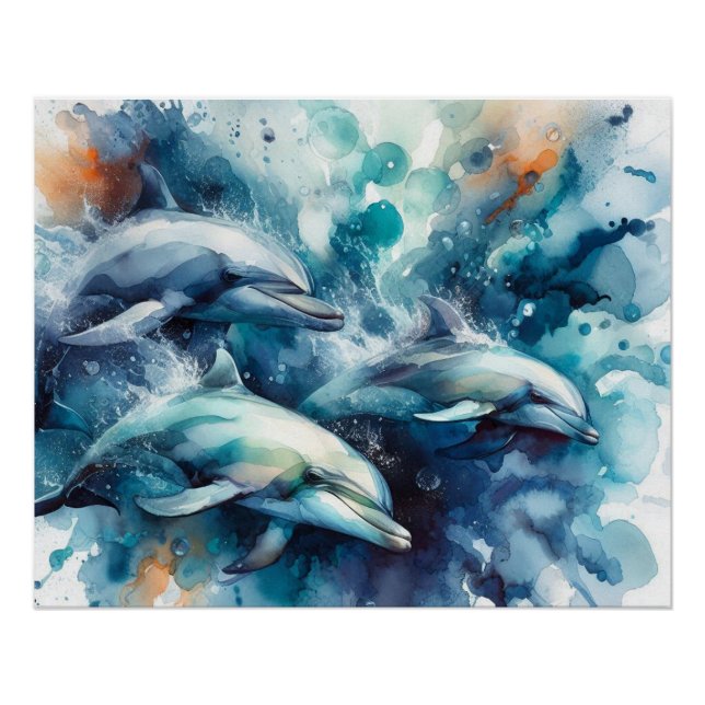 Pôster Poster de Dolphin Burst Glossy (Frente)