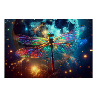 Pôster Poster de Dragonfly Mystical Moonlit