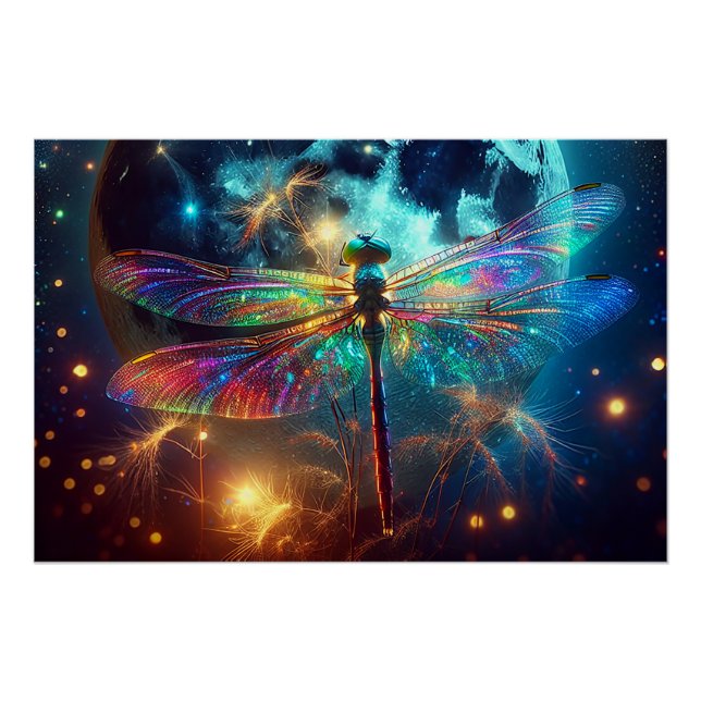 Pôster Poster de Dragonfly Mystical Moonlit (Frente)
