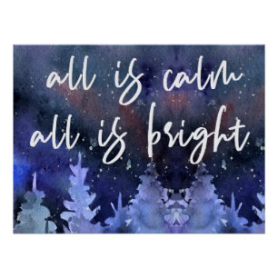 Pôster Poster de Escritura Azul de Cotação de Natal