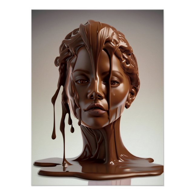 Pôster Poster de escultura humana de chocolate derretido (Frente)