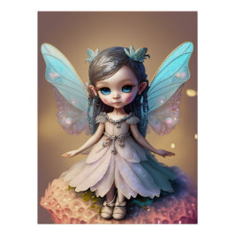 Pôster Poster de fada azul-branca