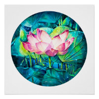 POSTER de Flor de Lotus Pintado EVE