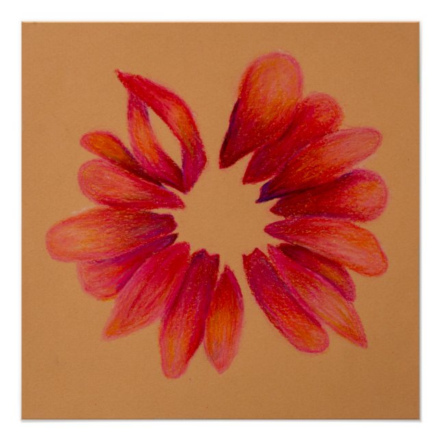 Pôster Poster de Flor Vermelho (Frente)