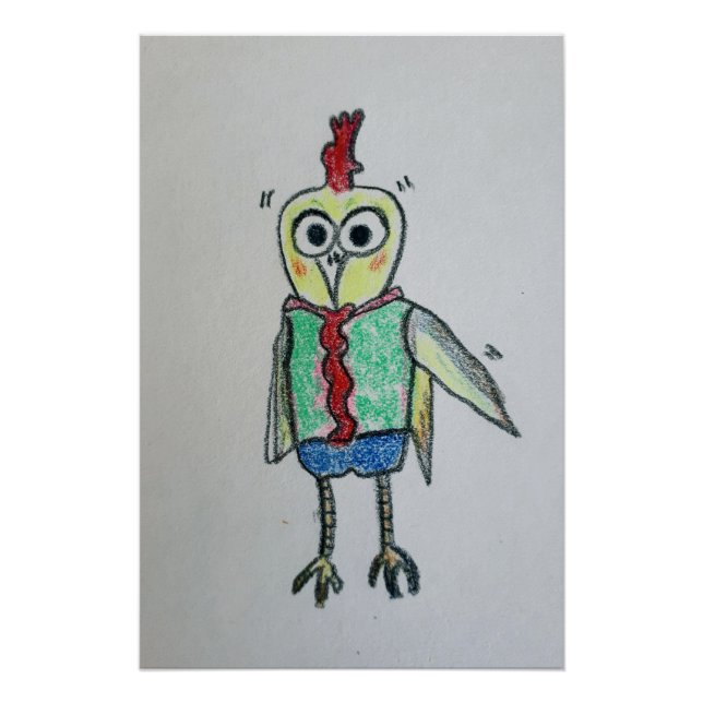 Pôster Poster de galinha brilhante (Frente)