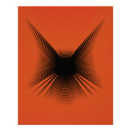 Pôster Poster de Gato abstrato preto no fundo vermelho