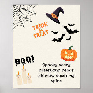 Poster 🎃👻Poster de Halloween Fofo e Aconchegante