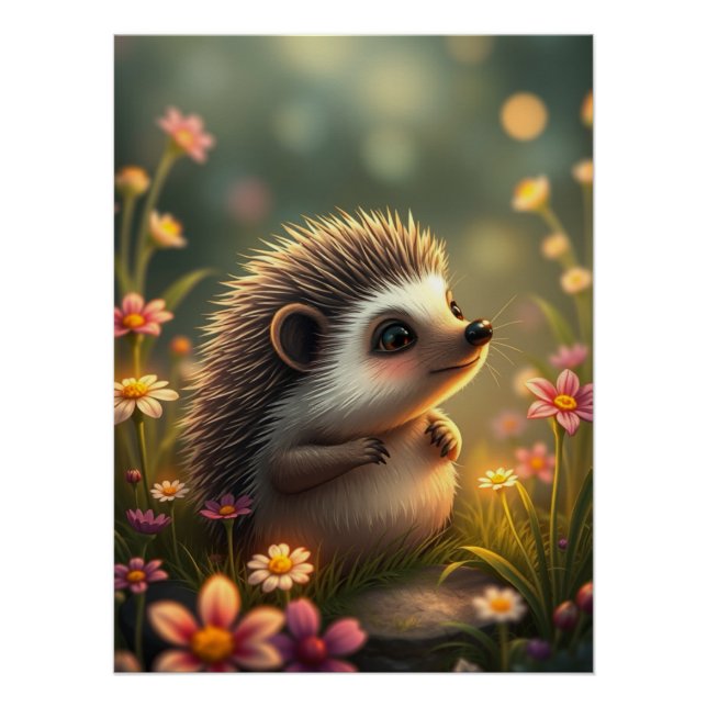 Pôster Poster de Hedgehog Adorável (Frente)