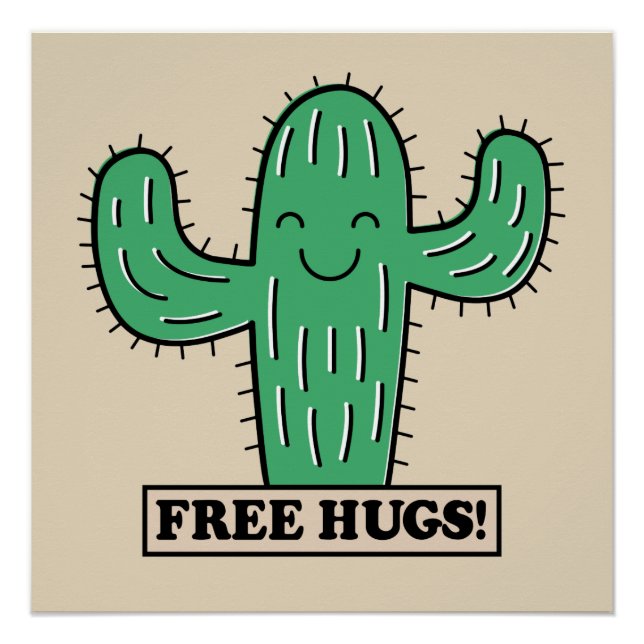 Pôster Poster de Hugs de Cactus Gratuitos (Frente)