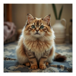 Pôster Poster de Humor no Chão de Gato Persa