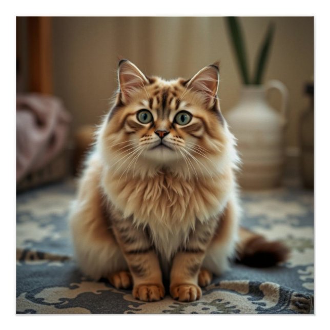 Pôster Poster de Humor no Chão de Gato Persa (Frente)