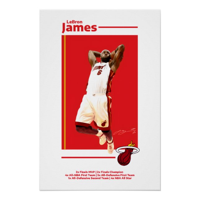 Pôster Poster de LeBron James Miami Heat (Frente)