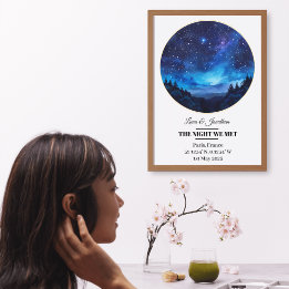 Pôster Poster de Mapa de Estrelas Personalizado - Anivers