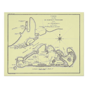 Pôster Poster de Martha's Vineyard Island 1784