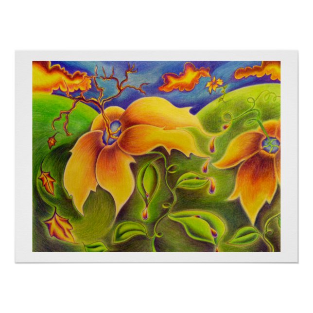 Pôster Poster de mundos de flores (Frente)