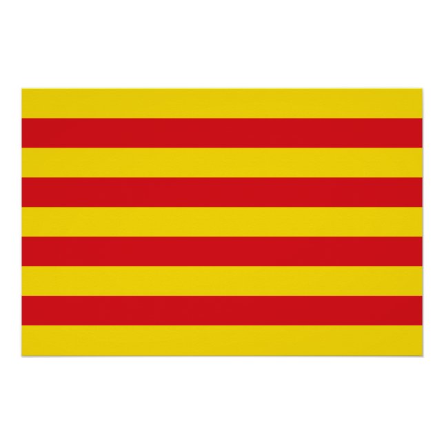 Pôster Poster de muro patriótico com bandeira da Catalunh (Frente)