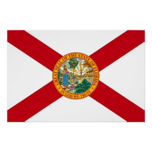 Pôster poster de muro patriótico com bandeira da Flórid