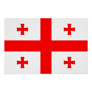 Pôster Poster de muro patriótico com bandeira da Geórgia