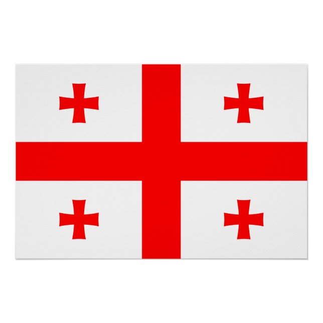 Pôster Poster de muro patriótico com bandeira da Geórgia (Frente)