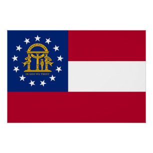 Pôster Poster de muro patriótico com bandeira da Geórgia