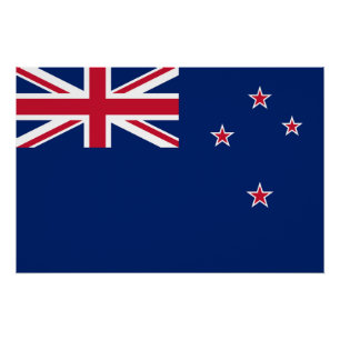 Pôster Poster de muro patriótico com bandeira da Nova Zel