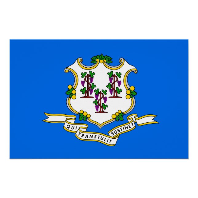 Pôster Poster de muro patriótico com bandeira de Connecti (Frente)