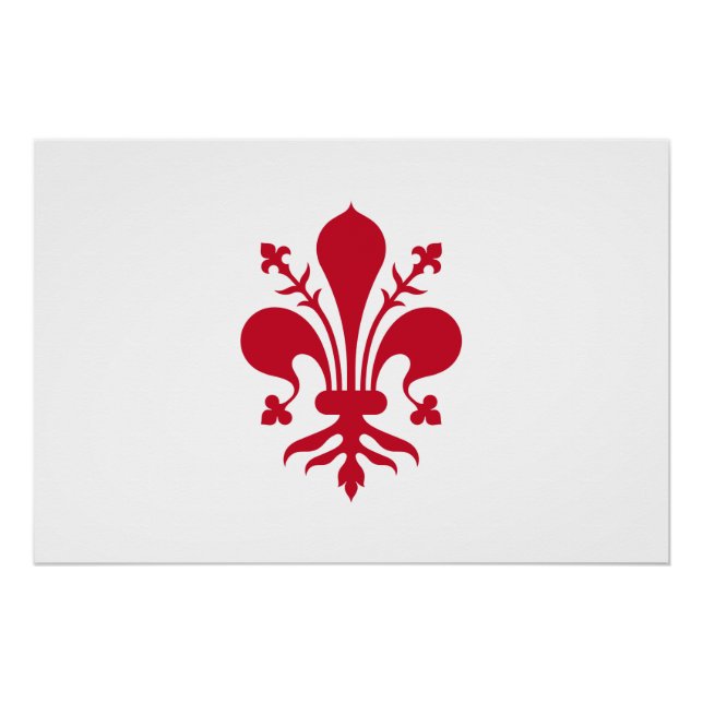 Pôster Poster de muro patriótico com bandeira de Florença (Frente)