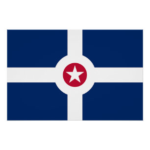 Pôster Poster de muro Patriótico com Bandeira de Indianáp