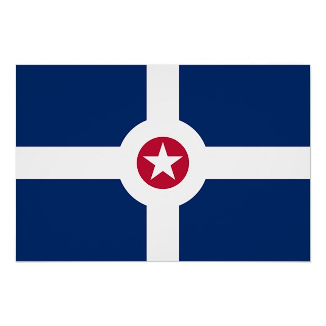 Pôster Poster de muro Patriótico com Bandeira de Indianáp (Frente)