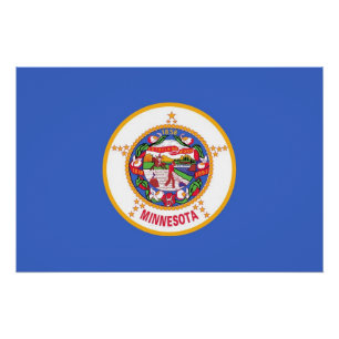 Pôster Poster de muro patriótico com bandeira de Minneso