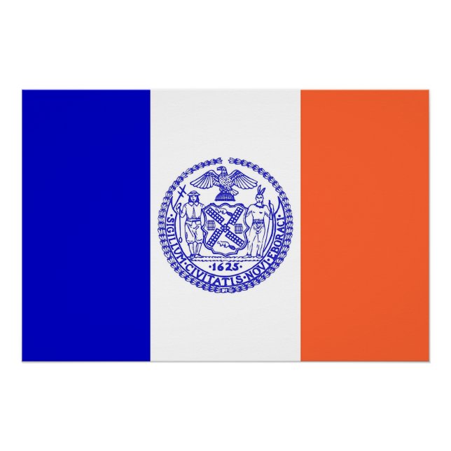 Pôster Poster de muro patriótico com bandeira de Nova Ior (Frente)