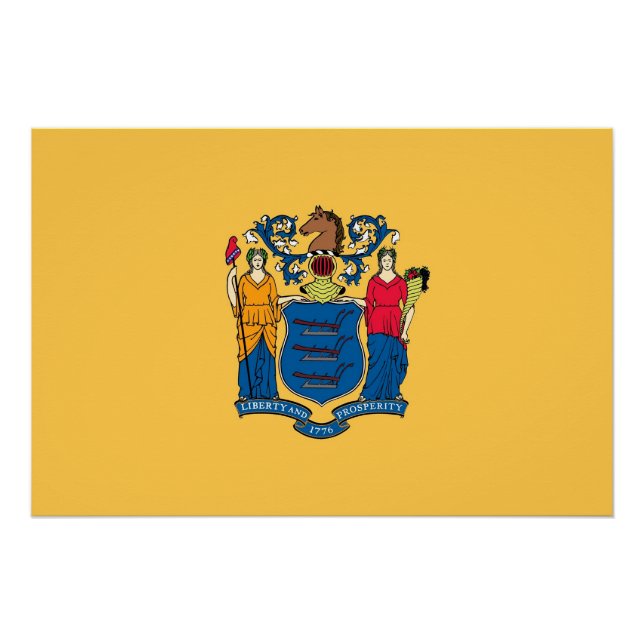 Pôster Poster de muro patriótico com bandeira de Nova Jer (Frente)