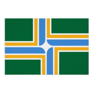 Pôster Poster de muro patriótico com bandeira de Portland