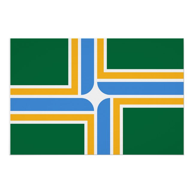 Pôster Poster de muro patriótico com bandeira de Portland (Frente)