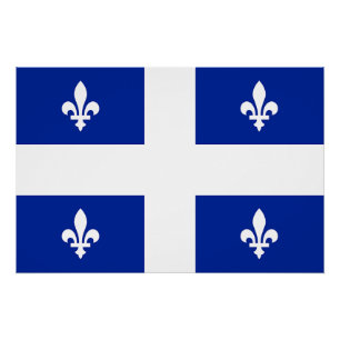 Pôster Poster de muro Patriótico com Bandeira do Quebec