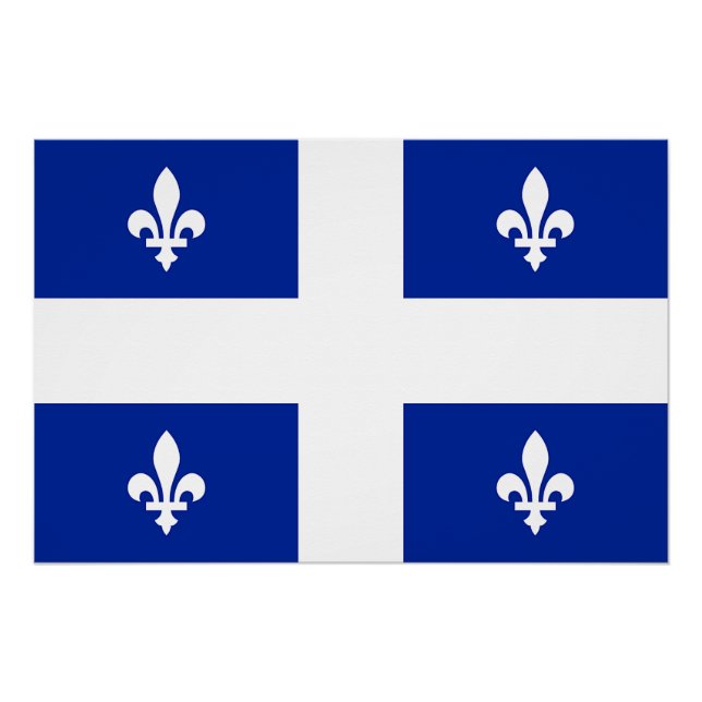 Pôster Poster de muro Patriótico com Bandeira do Quebec (Frente)