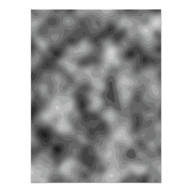 Pôster Poster de Muro Topográfico Preto e Branco Preenchi (Frente)