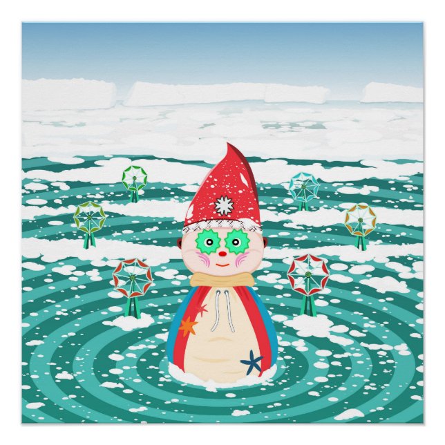 Pôster Poster de Muro - Uma ilustração de Natal tardia. (Frente)