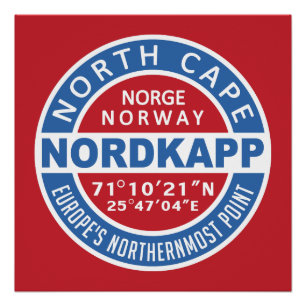 Pôster Poster de NORDKAPP Noruega