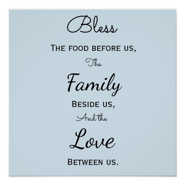 Pôster Poster de Oração da Sala de Jantar (Frente)