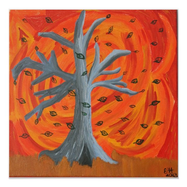 Pôster poster de "outono de outono" em acrílico - Pintura (Frente)