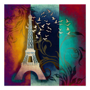 Pôster Poster de pássaros de Paris