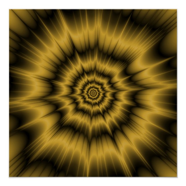 Pôster Poster de Perfeito Zazzle de Explosão Dourada Amar (Frente)