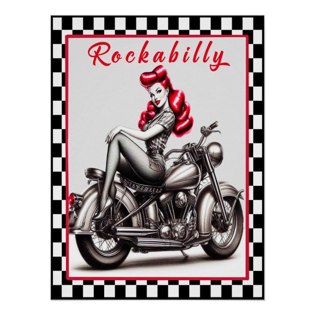 Pôster Poster de Pinup Rockabilly. (Frente)