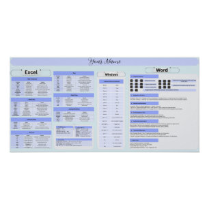 Pôster Poster de Produtividade - Atalhos do Word & Excel