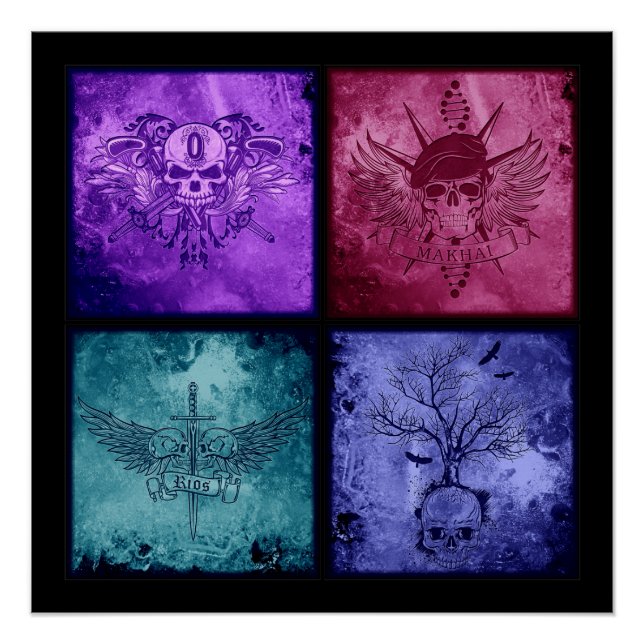 Pôster Poster de quatro logotipos (Frente)