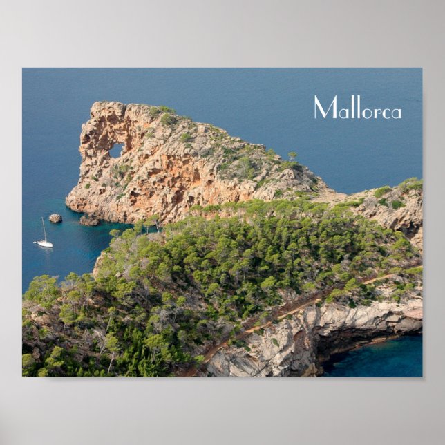 Poster póster de Sa Foradada na ilha de Mallorca (Frente)