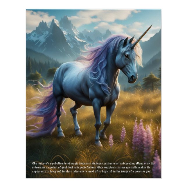 Pôster Poster de Simbolismo Unicórnio (Frente)