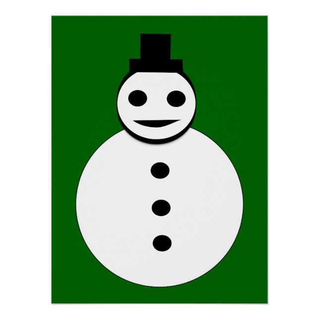 Pôster Poster de Snowman de Natal sorridente (Frente)